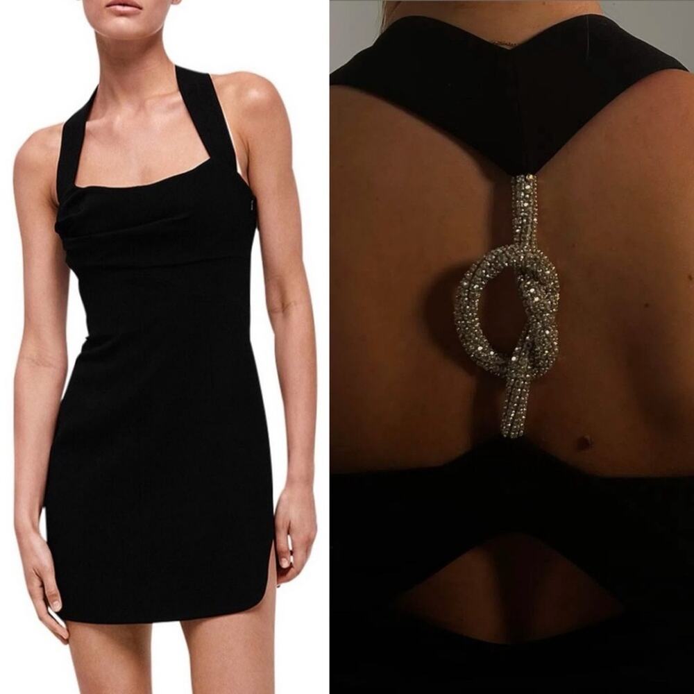 Rachel Gilbert Blaise Sleeveless Scoop Neck Black Mini Dress Size 10